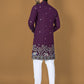 Anaita Purple Embroidery Silk Straight Kurta