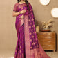 Lorenvalley Fashion Purple Soft Katan Silk Woven Design Copper Zari Weaving Saree - Swadesiicart