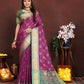 Lorenvalley Fashion Purple Patola Silk Woven Design with Zari Meenakari Weaving motifs Pallu Saree - Swadesiicart