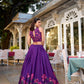 Lorenvalley Purple Tussar Silk Floral Print With Foil Work Lehenga Choli with Dupatta | Swadesiicart
