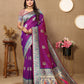 Lorenvalley Fashion Purple Soft Paithani Silk Woven Design Rich Meenakari Zari Weaving Pallu Saree - Swadesiicart