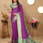 Lorenvalley Fashion Purple Patola Silk Woven Design with Zari Meenakari Weaving motifs Pallu Saree - Swadesiicart