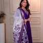 Lorenvalley Fashion Purple Roman Silk Hand Work Kurta Pant with Dupatta - Swadesiicart