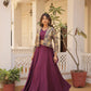 Lorenvalley Purple Premium Chinnon Lehenga Choli with Jacquard Woven Design Koti | Swadesiicart