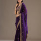 Lorenvalley Fashion Purple Fendi Satin with Embroidery Double Sequence Work Saree with Blouse - Swadesiicart