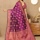 Lorenvalley Fashion Purple Soft Katan Silk Woven Design Copper Zari Weaving Saree - Swadesiicart