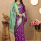Lorenvalley Fashion Purple Patola Silk Woven Design with Zari Meenakari Weaving motifs Pallu Saree - Swadesiicart