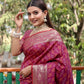 Lorenvalley Premium Bandhej Patola Silk Sarees with kanchi Borders and Contrast Zari Weaving borders Saree - Purple - Swadesiicart