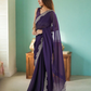 Lorenvalley Fashion Purple Rangoli Silk with Coding Lace Work Saree with Blouse - Swadesiicart