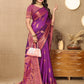Lorenvalley Fashion Purple Soft Katan Silk Woven Design Copper Zari Weaving Saree - Swadesiicart