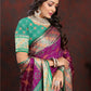 Lorenvalley Fashion Purple Patola Silk Woven Design with Zari Meenakari Weaving motifs Pallu Saree - Swadesiicart