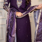 Lorenvalley Fashion Purple Roman Silk Embroidery Multi Work Kurta Pant with Dupatta - Swadesiicart