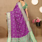 Lorenvalley Fashion Purple Patola Silk Woven Design with Zari Meenakari Weaving motifs Pallu Saree - Swadesiicart