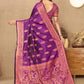 Lorenvalley Fashion Purple Soft Katan Silk Woven Design Copper Zari Weaving Saree - Swadesiicart