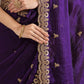 Lorenvalley Fashion Purple Fendi Satin with Embroidery Double Sequence Work Saree with Blouse - Swadesiicart