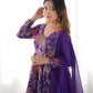 Lorenvalley Women Pure Soft Roman silk Chanderi Discharge Print Fabric Kediya Kurta Palazzo with Dupatta Set | Swadesiicart