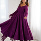 Lorenvalley Purple Faux Georgette Lukhnowi Sequence Work Anarkali Kurta Pant With Dupatta Set - Swadesiicart