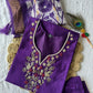 Lorenvalley Fashion Purple Roman Silk Hand Work Kurta Pant with Dupatta - Swadesiicart