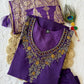 Lorenvalley Fashion Purple Roman Silk Hand Work Kurta Pant with Dupatta - Swadesiicart