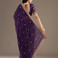 Lorenvalley Fashion Purple Fendi Satin with Embroidery Double Sequence Work Saree with Blouse - Swadesiicart