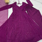 Lorenvalley Purple Faux Georgette Lukhnowi Sequence Work Anarkali Kurta Pant With Dupatta Set - Swadesiicart