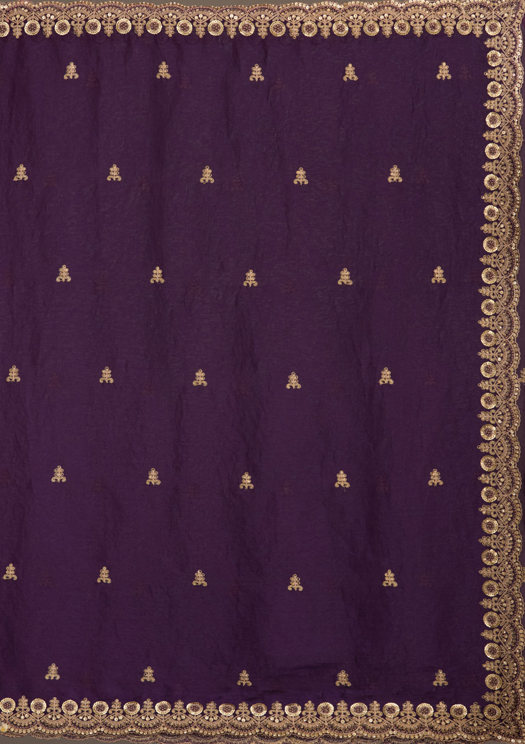 Lorenvalley Fashion Purple Fendi Satin with Embroidery Double Sequence Work Saree with Blouse - Swadesiicart