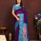 Lorenvalley Fashion Purple Soft Paithani Silk Woven Design Rich Zari Meenakari Weaving Saree - Swadesiicart