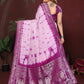 Anaita Purple Zari Weaving Work Satin Silk Saree With Blouse