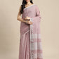 Anaita Purple Linen Saree With Blouse