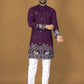 Anaita Purple Embroidery Silk Straight Kurta