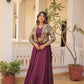 Lorenvalley Purple Premium Chinnon Lehenga Choli with Jacquard Woven Design Koti | Swadesiicart