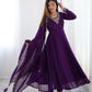Lorenvalley Purple Faux Georgette Fancy Embroidery Beads And Jari Work Anarkali Kurta Palazzo With Dupatta Set | Swadesiicart