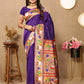 Lorenvalley Fashion Purple Soft Paithani Silk Woven Design Rich Zari Meenakari Weaving Saree - Swadesiicart