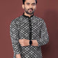Neera Trendz Black Soft Silk Embroidered Men's Kurta Pyjama - Swadesiicart