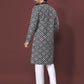 Neera Trendz Black Soft Silk Embroidered Men's Kurta Pyjama - Swadesiicart