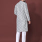Neera Trendz Grey Soft Silk Embroidered Men's Kurta Pyjama - Swadesiicart