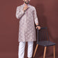 Neera Trendz Light Purple Soft Silk Embroidered Men's Kurta Pyjama - Swadesiicart