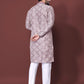 Neera Trendz Light Purple Soft Silk Embroidered Men's Kurta Pyjama - Swadesiicart