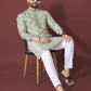 Neera Trendz Olive Soft Silk Embroidered Men's Kurta Pyjama - Swadesiicart