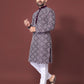Neera Trendz Purple Soft Silk Embroidered Men's Kurta Pyjama - Swadesiicart