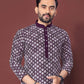 Neera Trendz Purple Soft Silk Embroidered Men's Kurta Pyjama - Swadesiicart