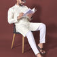 Neera Trendz White Soft Silk Embroidered Men's Kurta Pyjama - Swadesiicart
