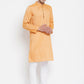 Even Apparels Yellow Rayon Men's Kurta With Band Collar | Swadesiicart