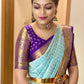 DEIANA'S Beautiful Designer Golden zari Soft Lichi Silk Saree - Sky - Swadesiicart