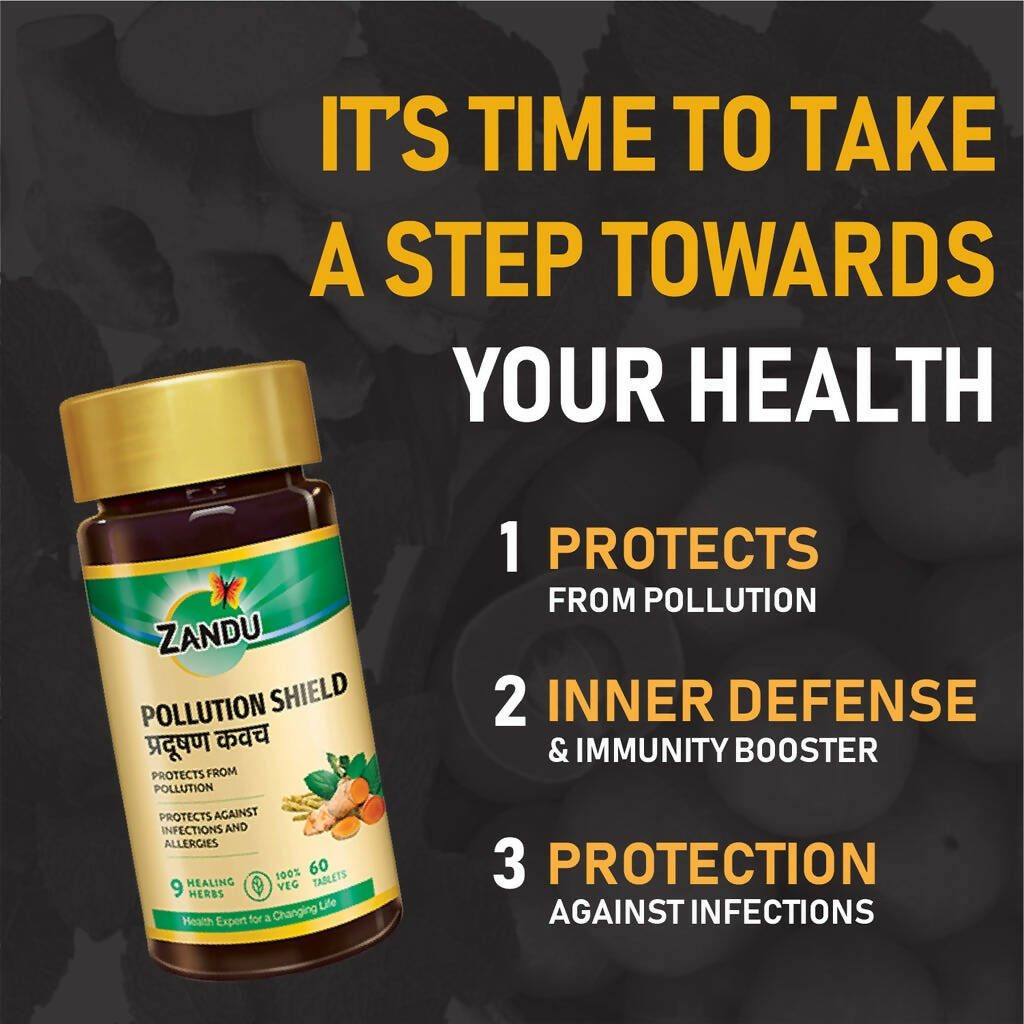 Zandu Pollution Shield Tablets - Swadesiicart