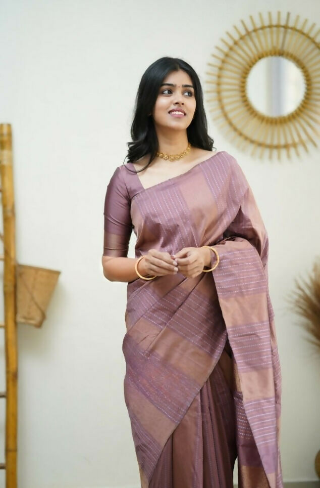 Partywear Designer Light purple Banarasi Silk Fancy Saree - Starwalk | Swadesiicart