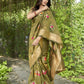 Vamsee Nikita Green Cotton Saree - Swadesiicart