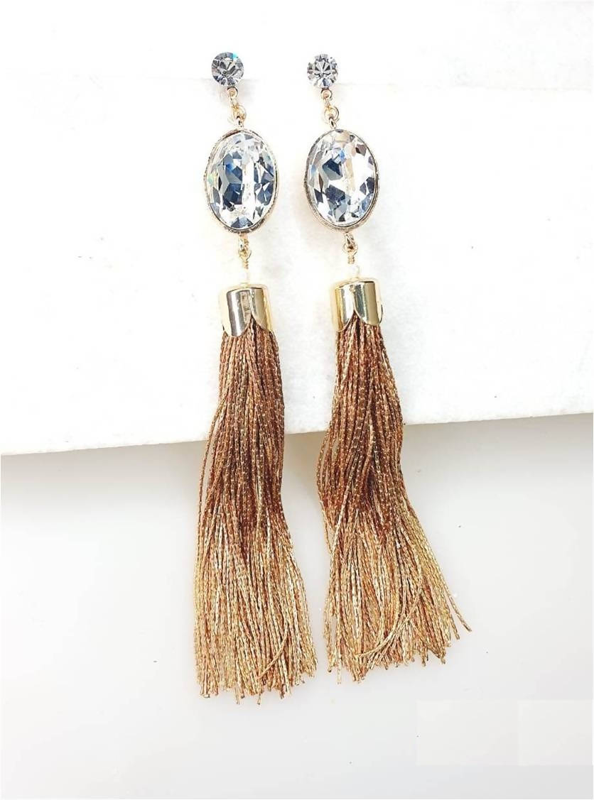 Bling Accessories Swarovski Crystal Tassel Stud Earrings | Swadesiicart