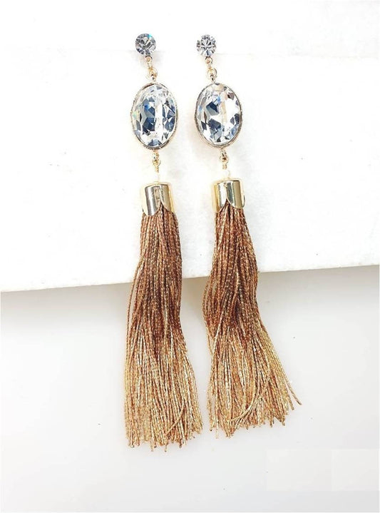 Bling Accessories Swarovski Crystal Tassel Stud Earrings | Swadesiicart