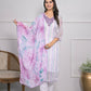 White Viscose Silk Embroidery with Thread and sequence Stitched Suit With Dupatta - Tanisha | Swadesiicart